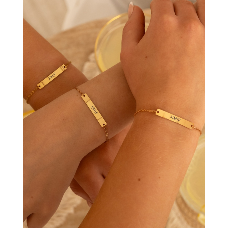 Moeder & dochter armband met naam goud kleurig