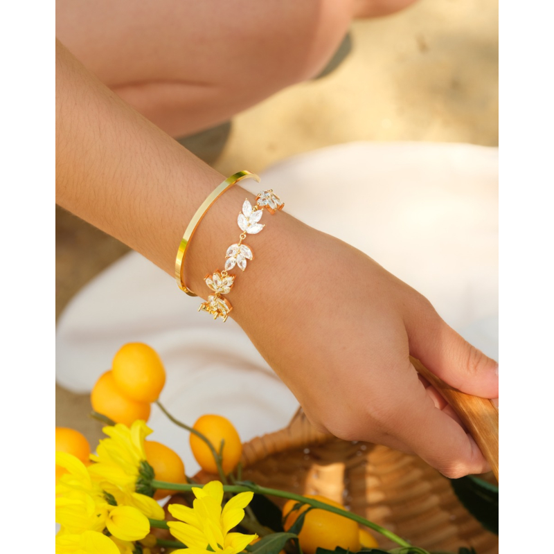Smalle bangle open gold plated