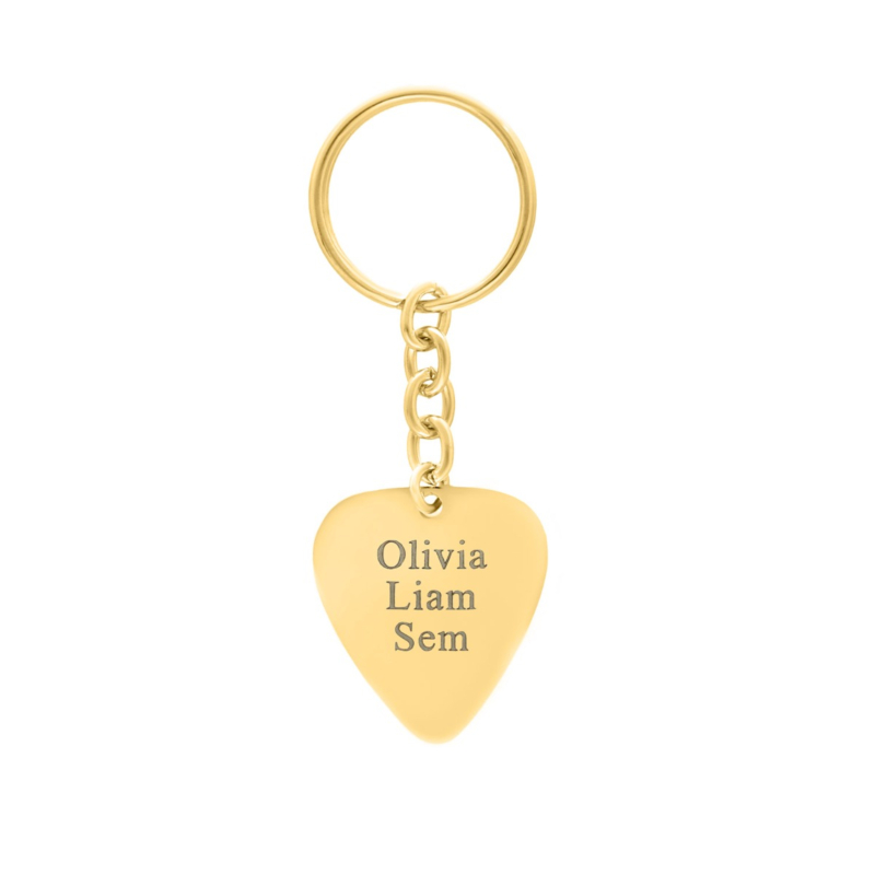 Gouden sleutelhanger met plectrum