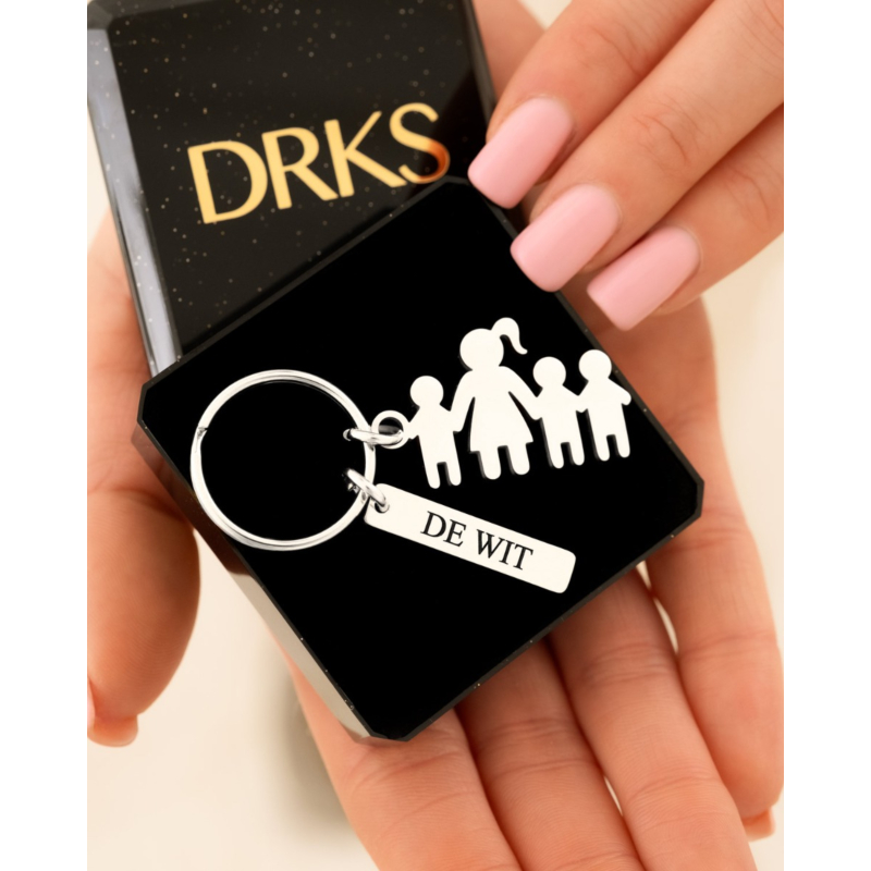 Sleutelhanger moeder en drie kinderen