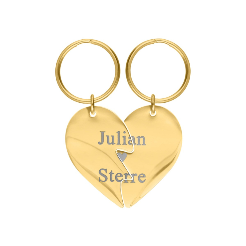 Gouden sleutelhanger met gebroken hartje