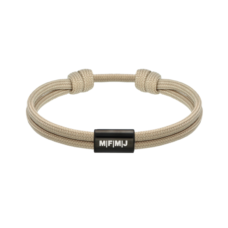 Naam armband heren beige
