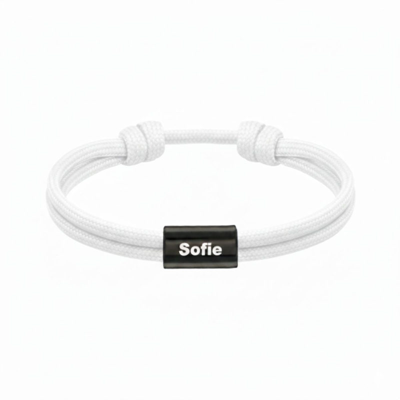 naam armband heren wit