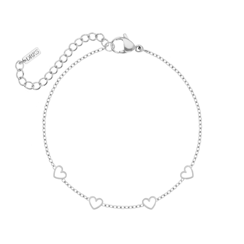 Armband met 4 hartjes