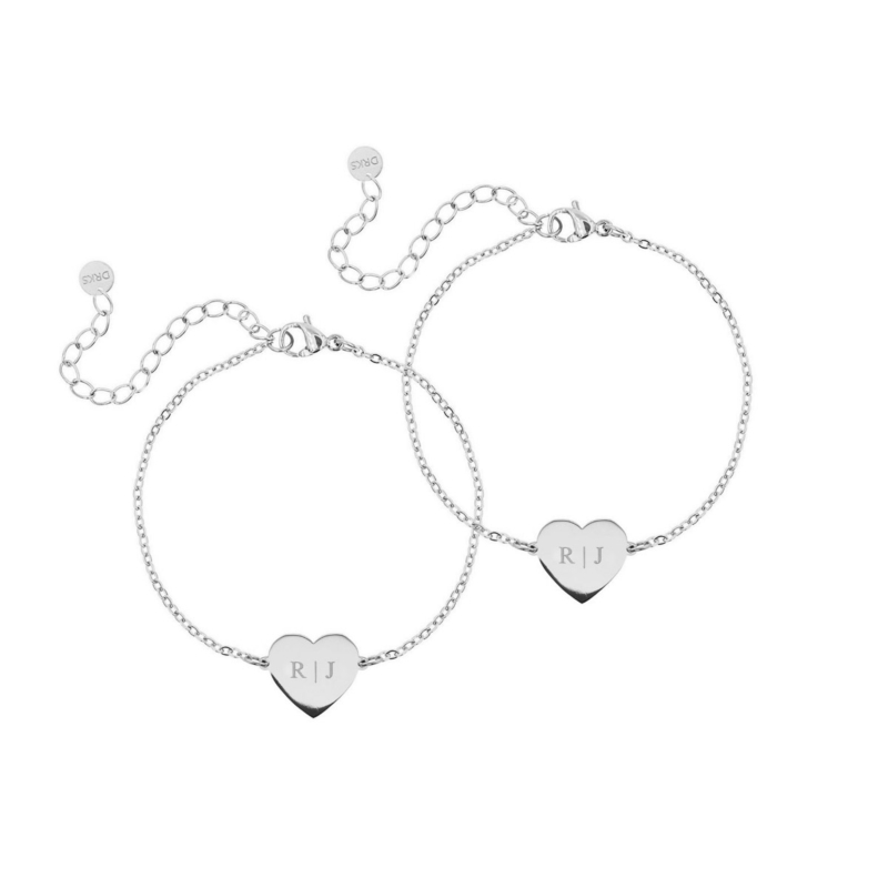 Graveerbare Moeder & dochter armband love