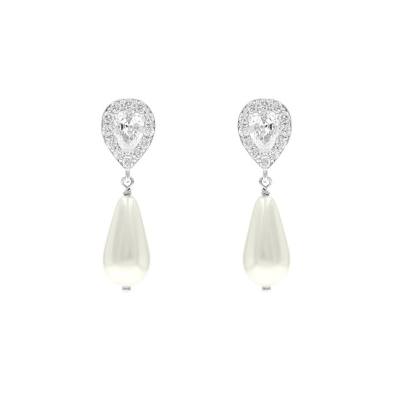 Faux Pearl Oorbellen Ivoor