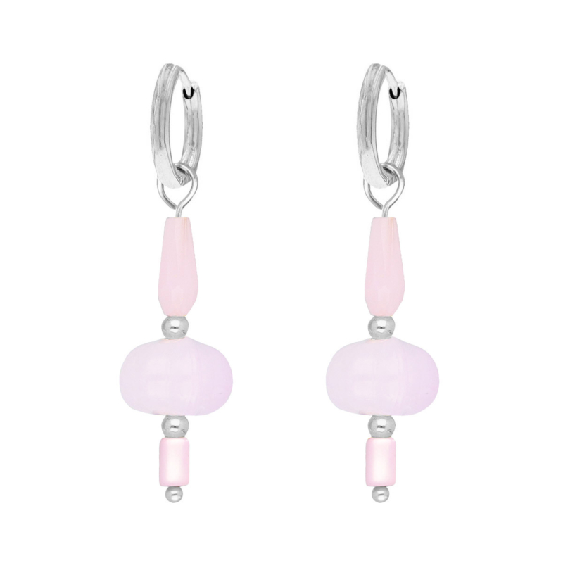 Oorringetjes roze hangers