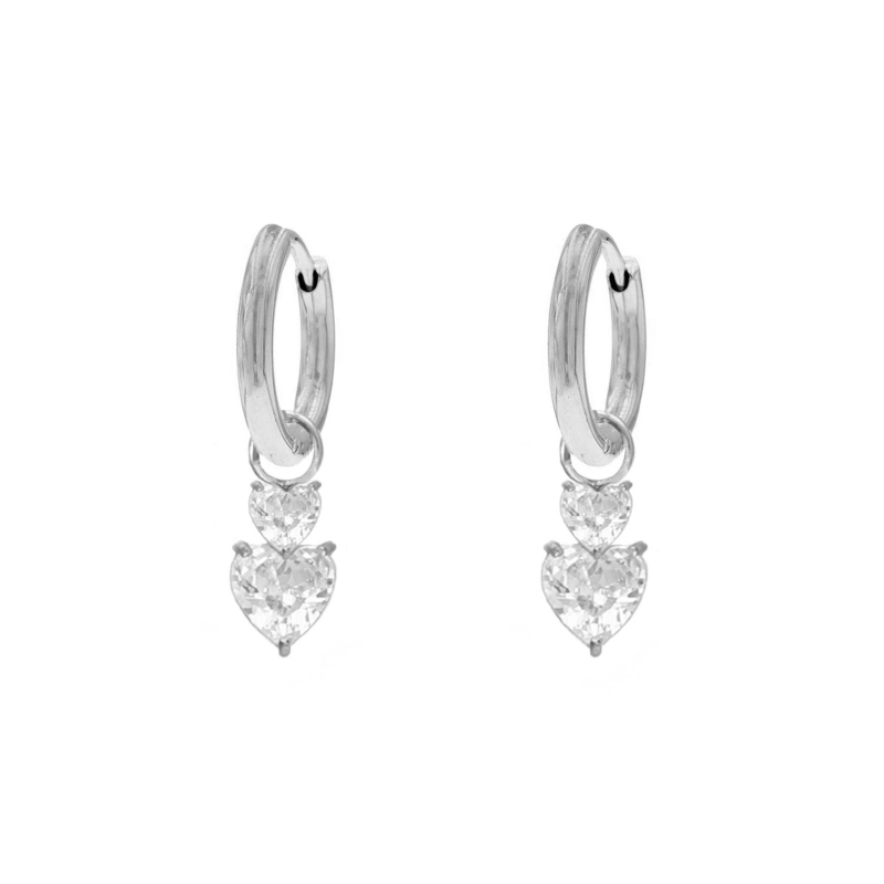 Oorbellen crystal hearts