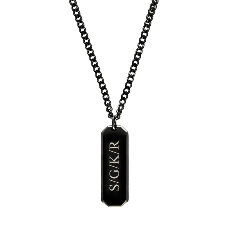 Heren ketting graveerbare bar