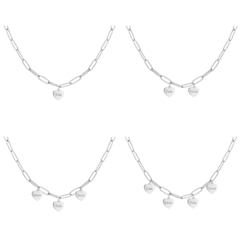 Hartjes ketting met jouw gravering