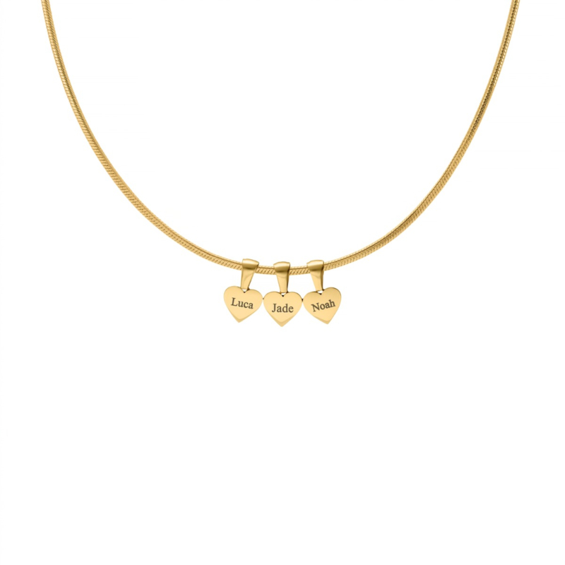 Graveerbare hartjes ketting goudkleurig