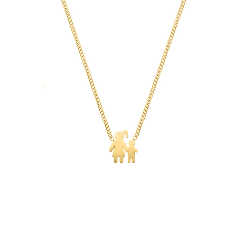 Ketting moeder en kind goudkleurig