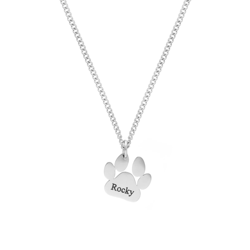 hondenpoot ketting zilver