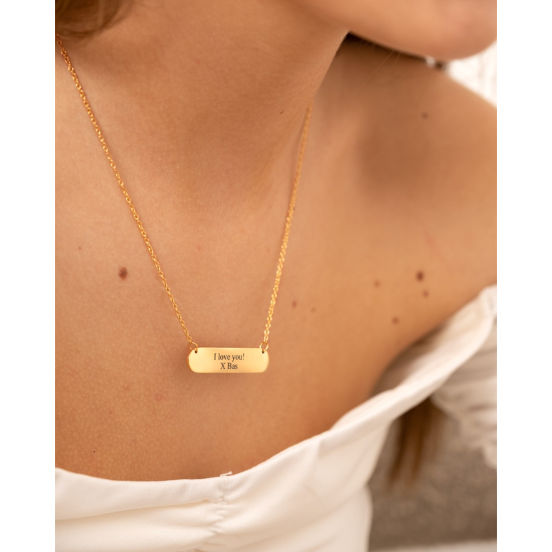 Gepersonaliseerde ketting bar goud kleurig