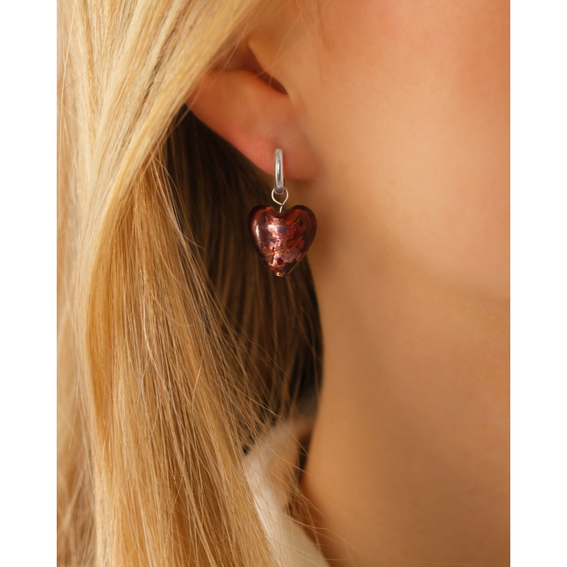 Oorbellen hartje rood