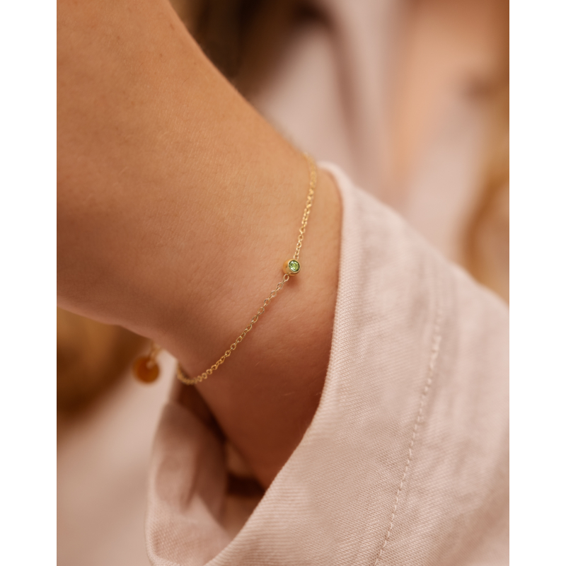 Geboortesteen Armband Goud kleurig