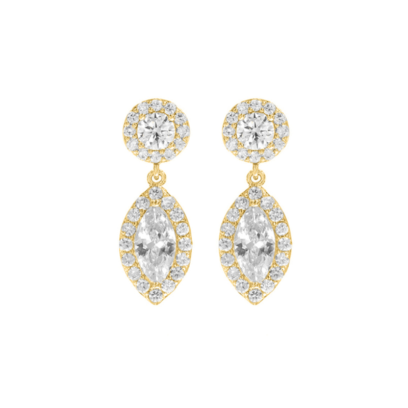 Druppel sparkle oorbellen goldplated