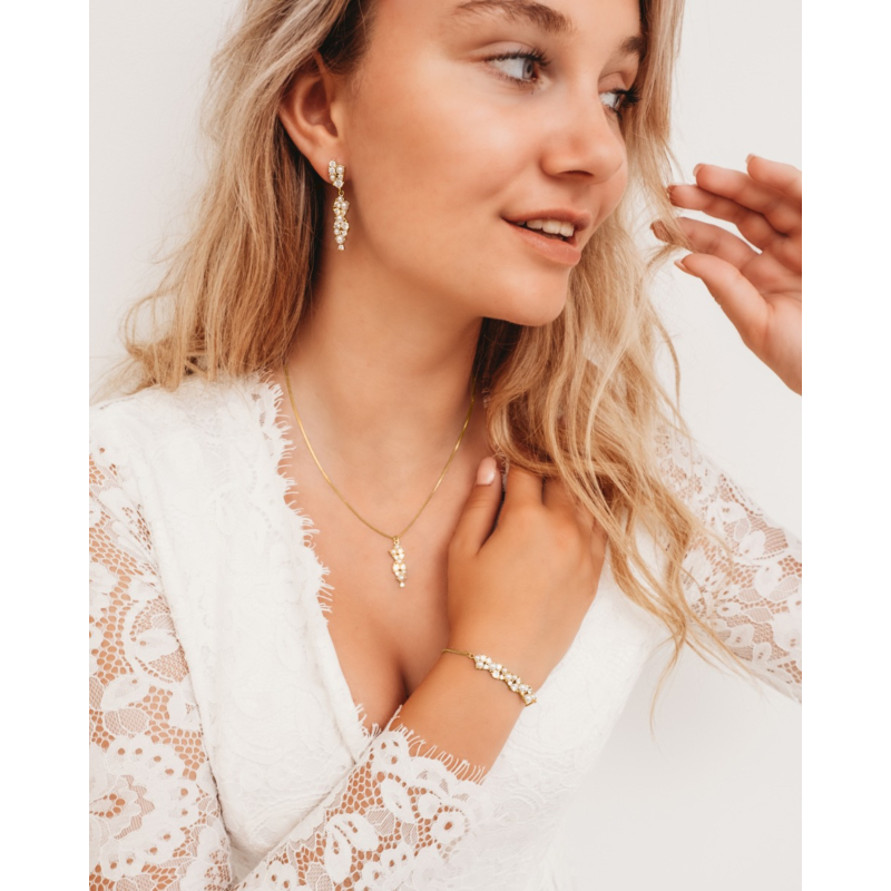 Bruidssieraden set cute pearls goudkleurig