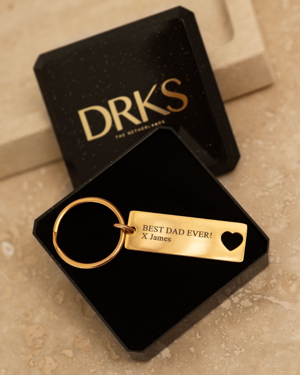 Gouden sleutelhanger met hartje in sieradendoosje