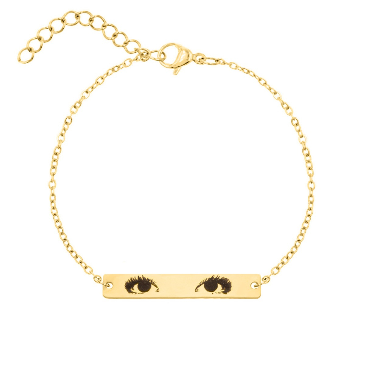 gouden bar armband met ogen