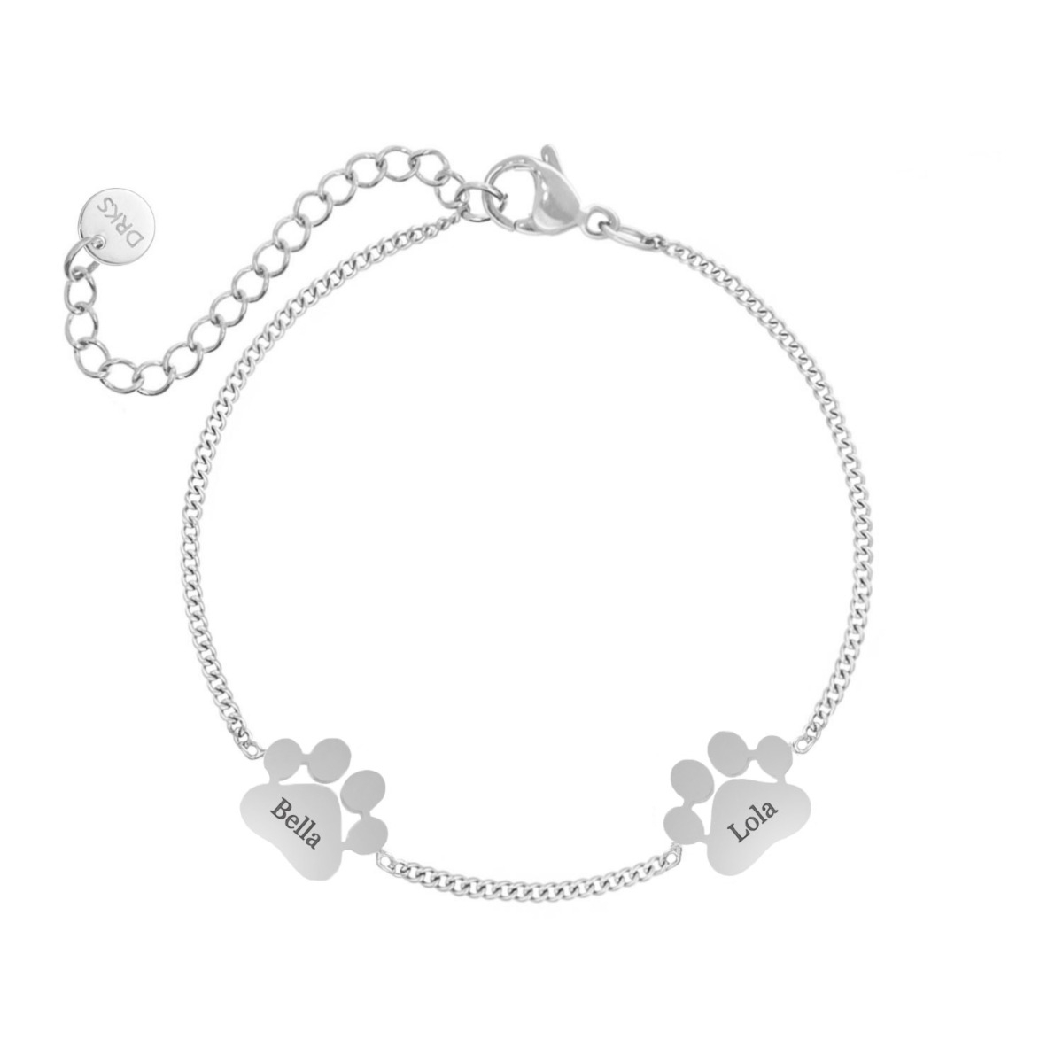 Graveerbare armband kattenpootjes