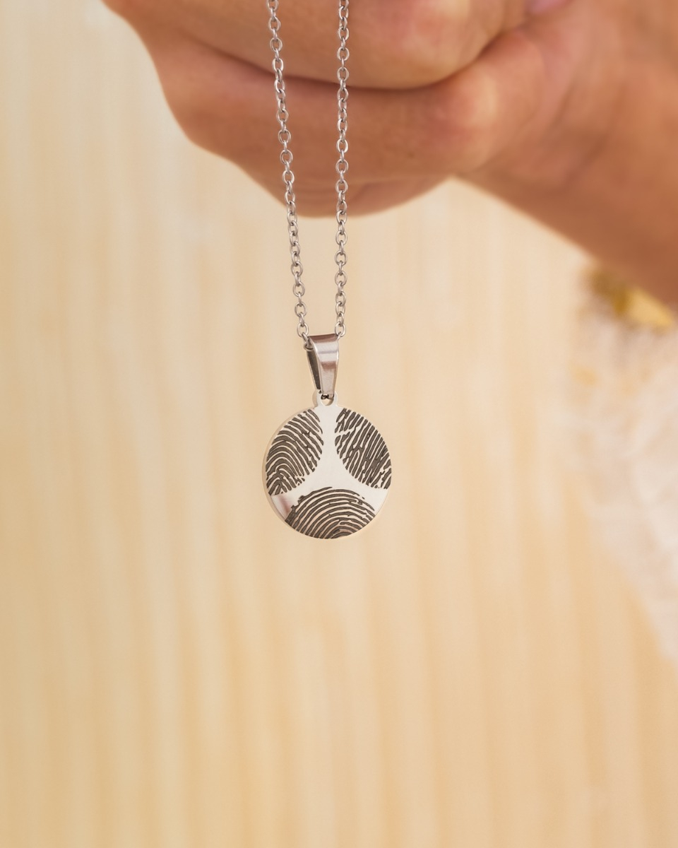 Zilveren ketting met 3 vingerafdrukken