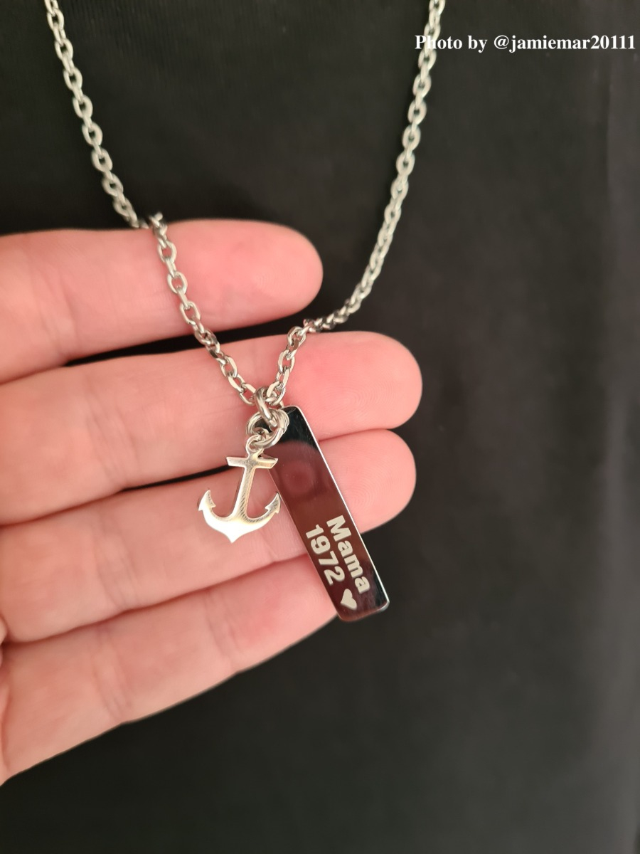 ketting met tekst & anker.