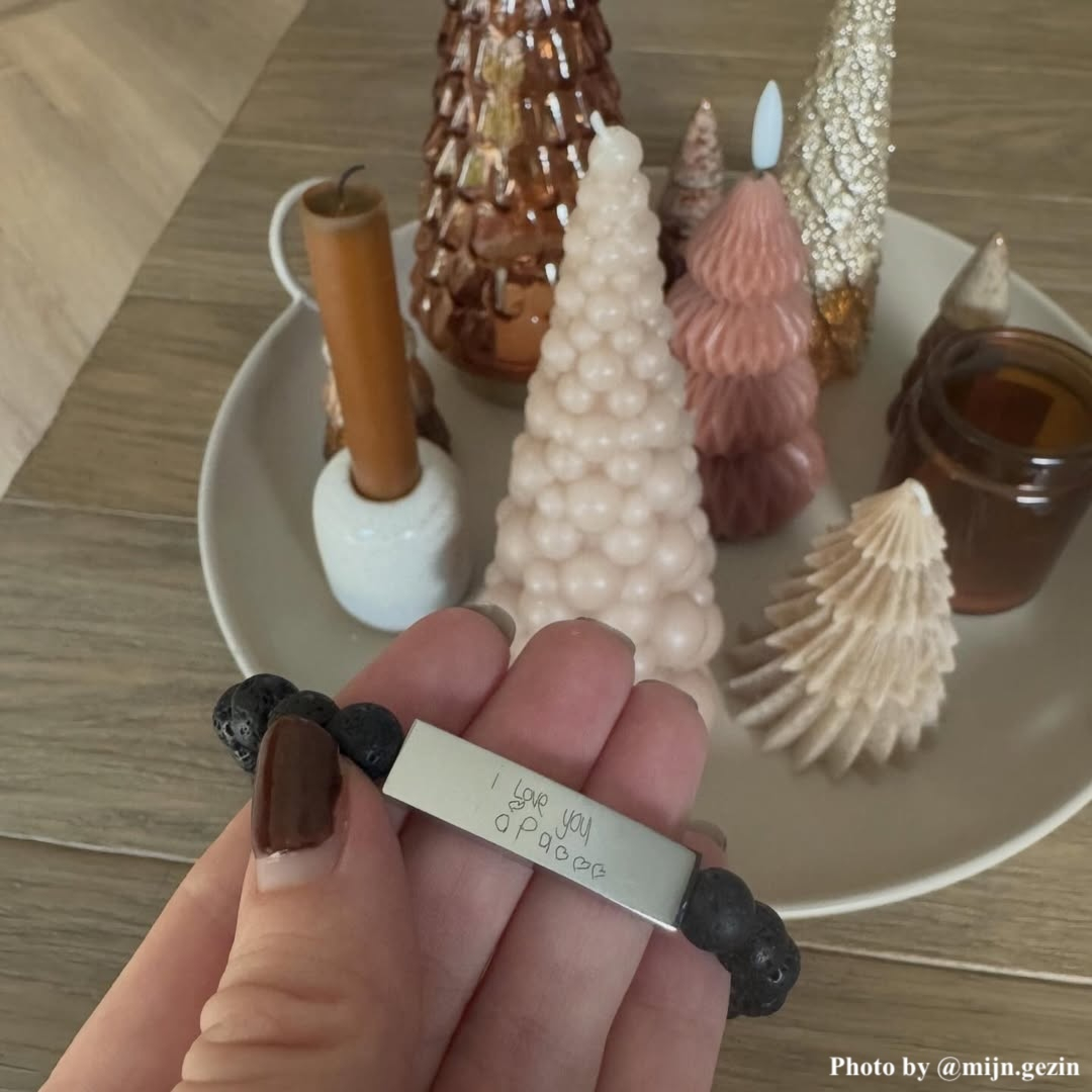 influencer heren kralen armband bar gegraveerd door kindje