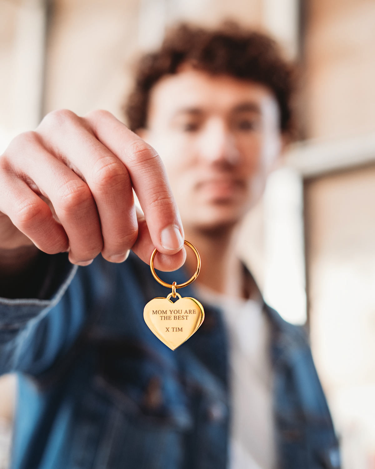 Gouden hartjes ketting met tekst 