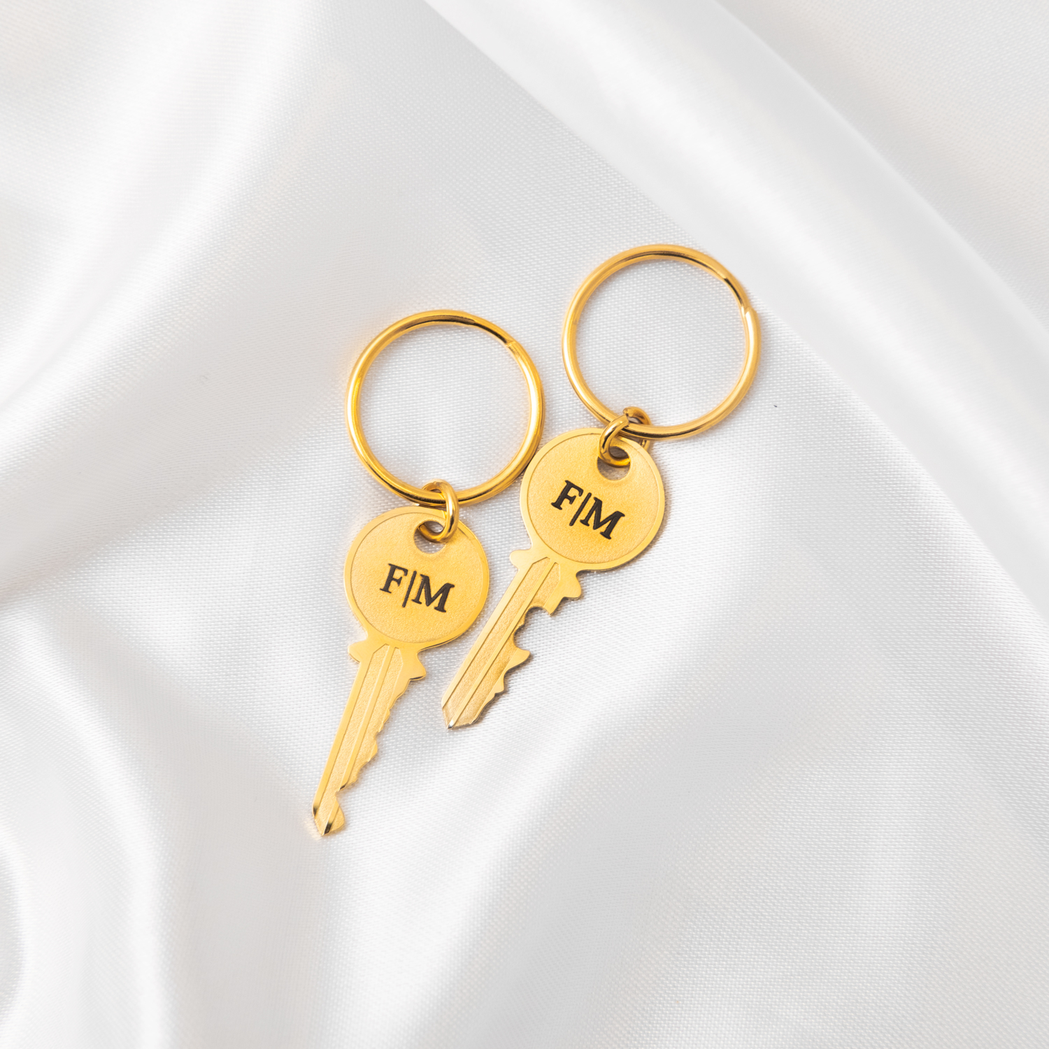 Graveerbare sleutelhangers goud