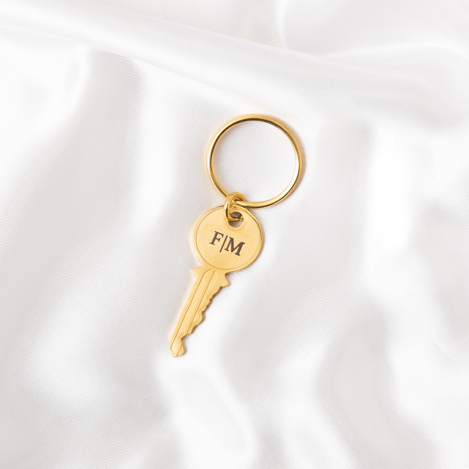 sleutelhanger met gravering goud