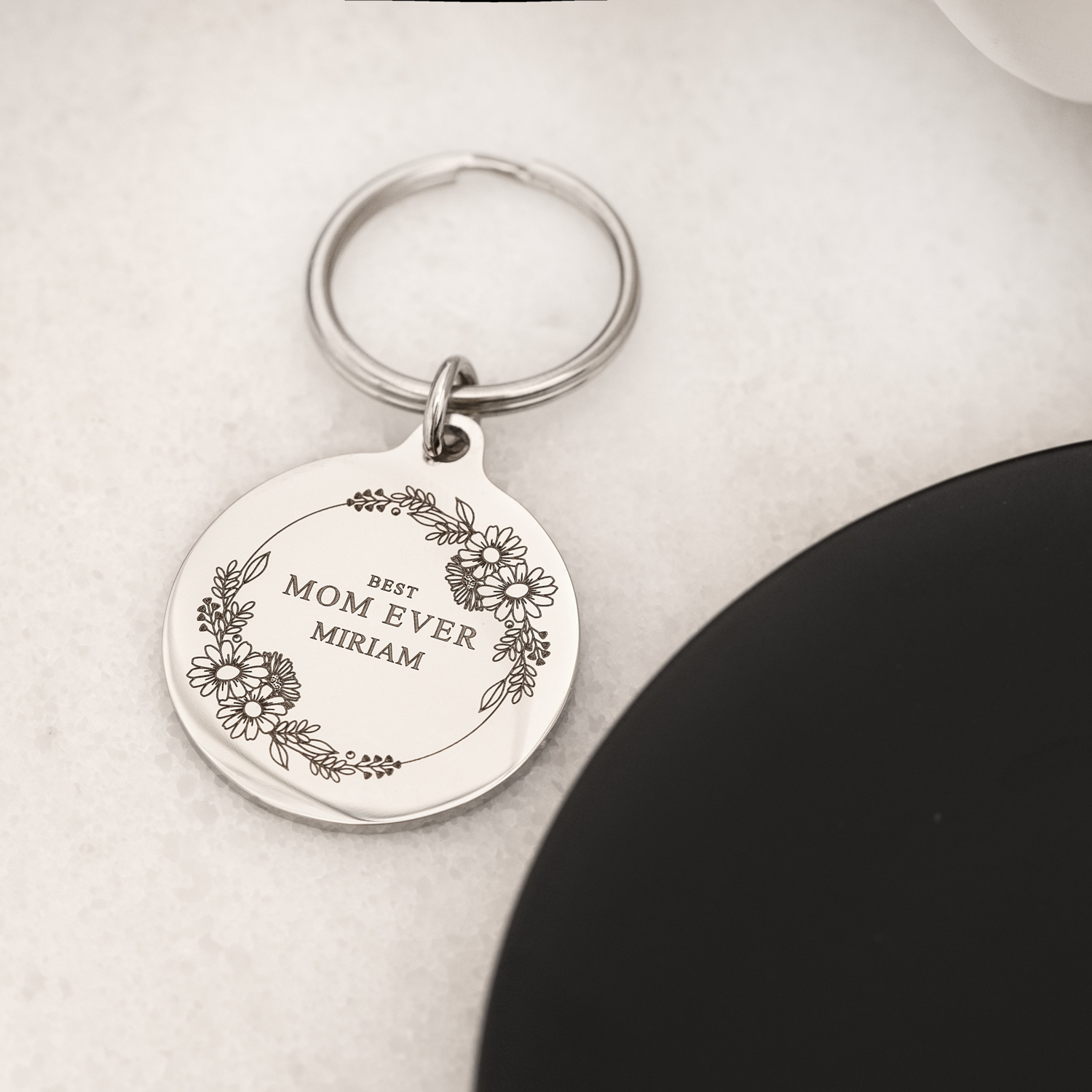 Coin sleutelhanger met mama's naam gegraveerd