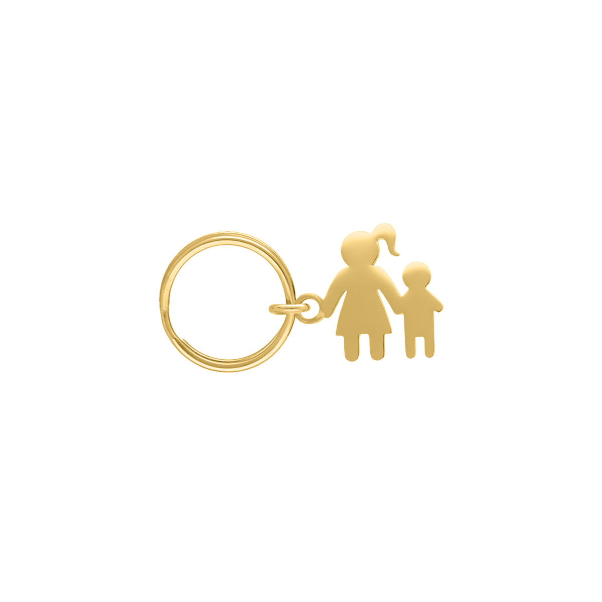 Sleutelhanger moeder en kind goudkleurig