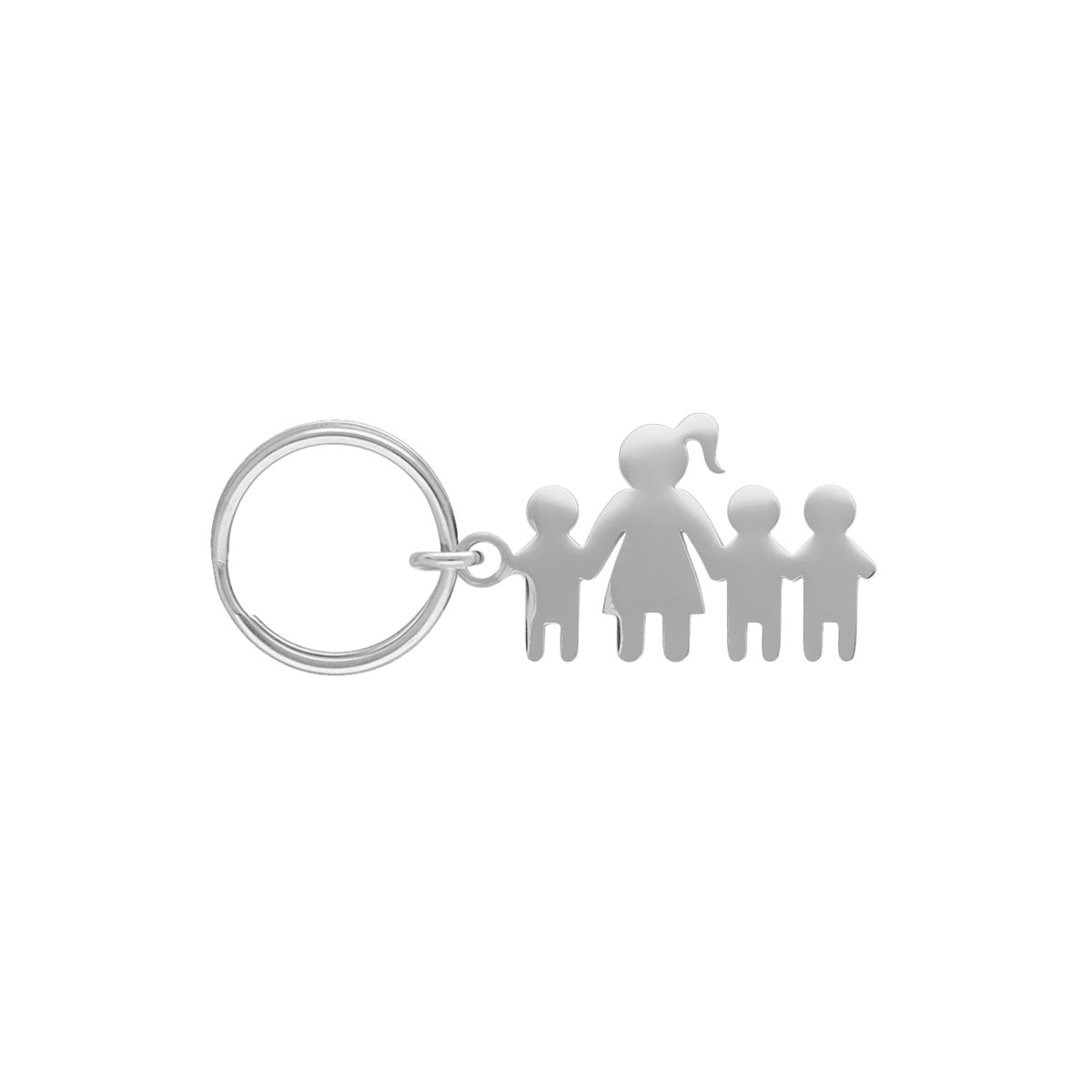 Sleutelhanger moeder en drie kinderen