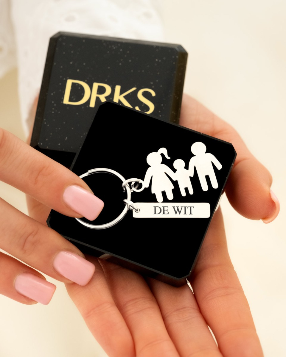 Sleutelhanger familie in doosje