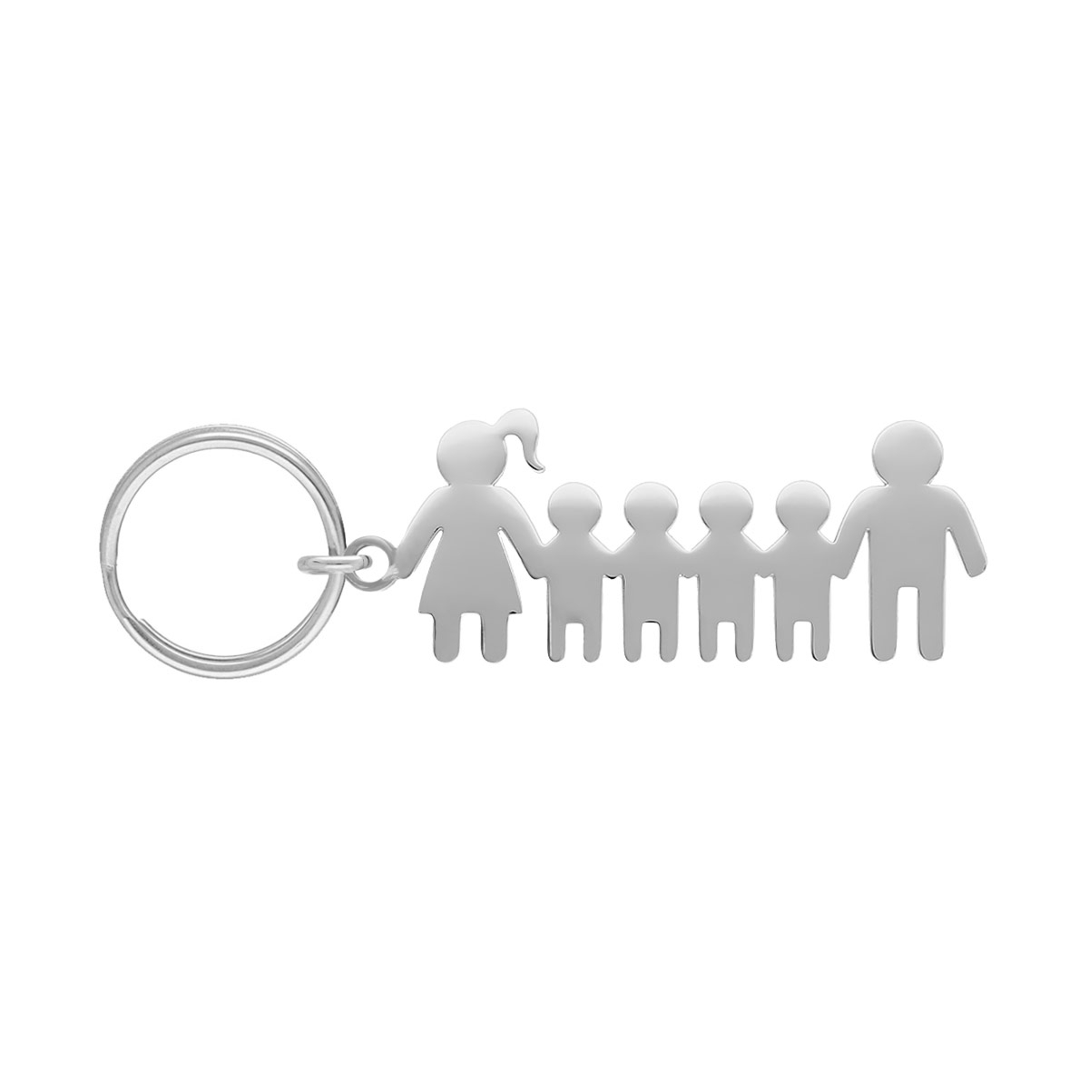 Sleutelhanger man vrouw en vier kinderen
