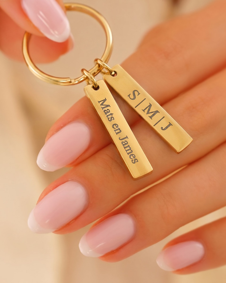 Sleutelhanger met bars zilver