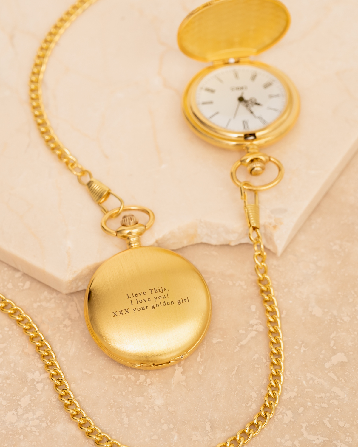 gouden pocket watch graveerbaar