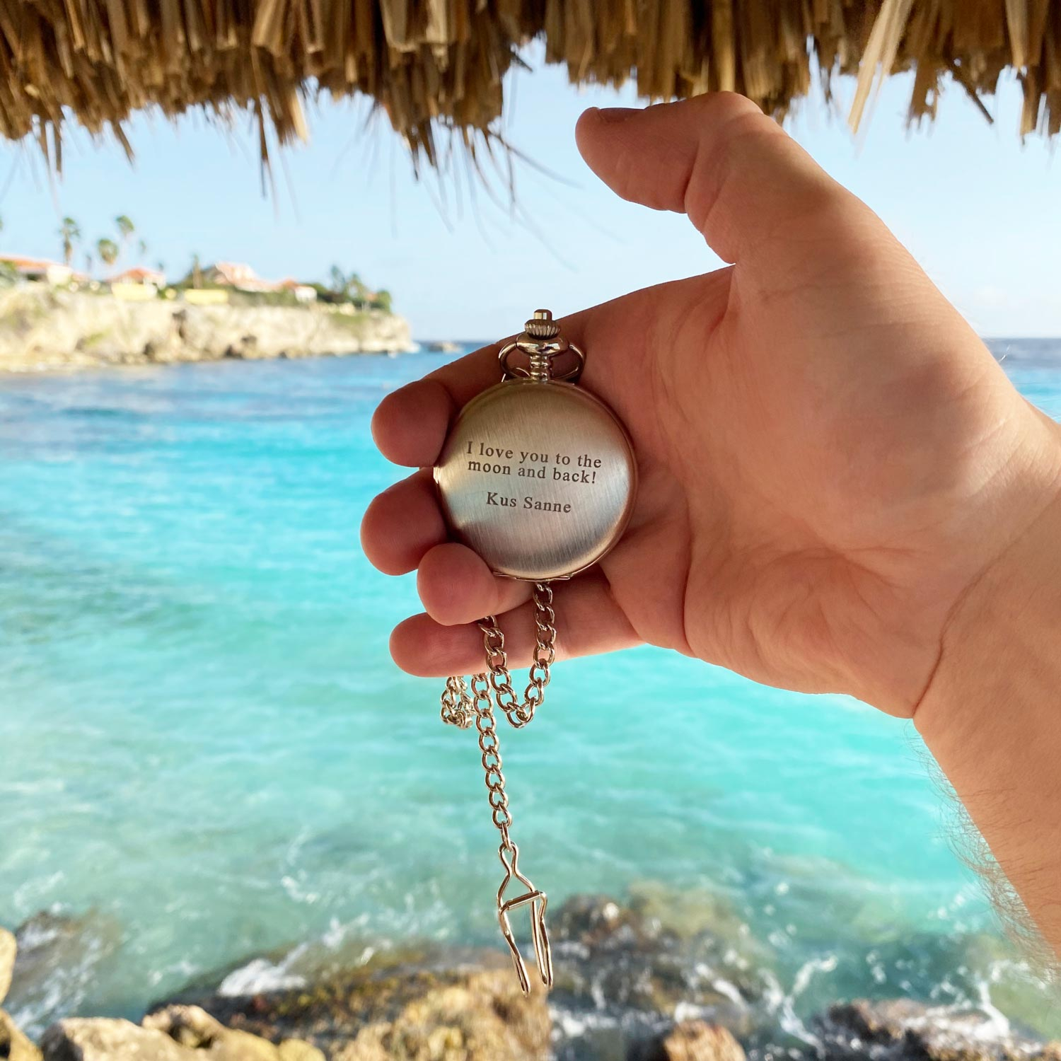 Mooie graveerbare pocket watch om cadeau te geven