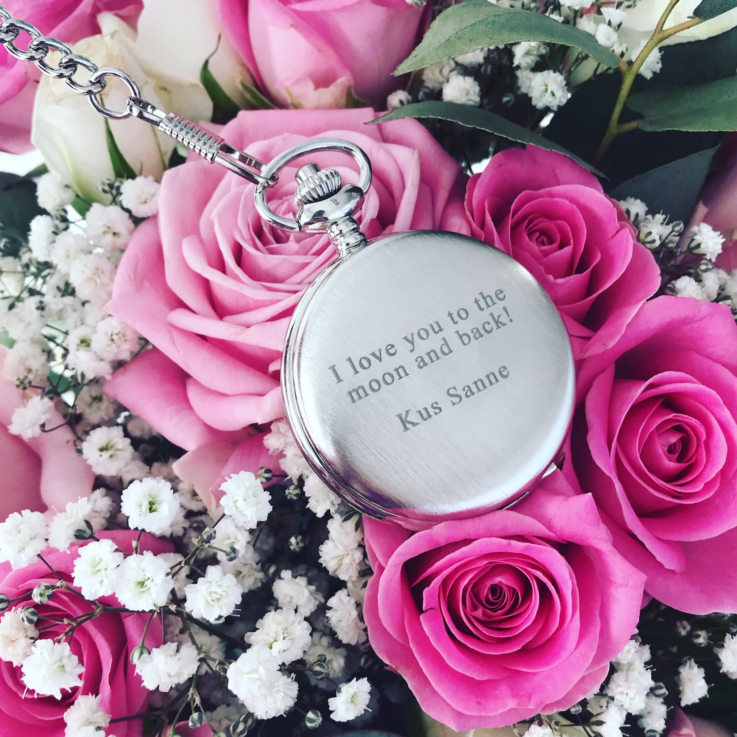 Pocket watch voor geliefde met bloemen