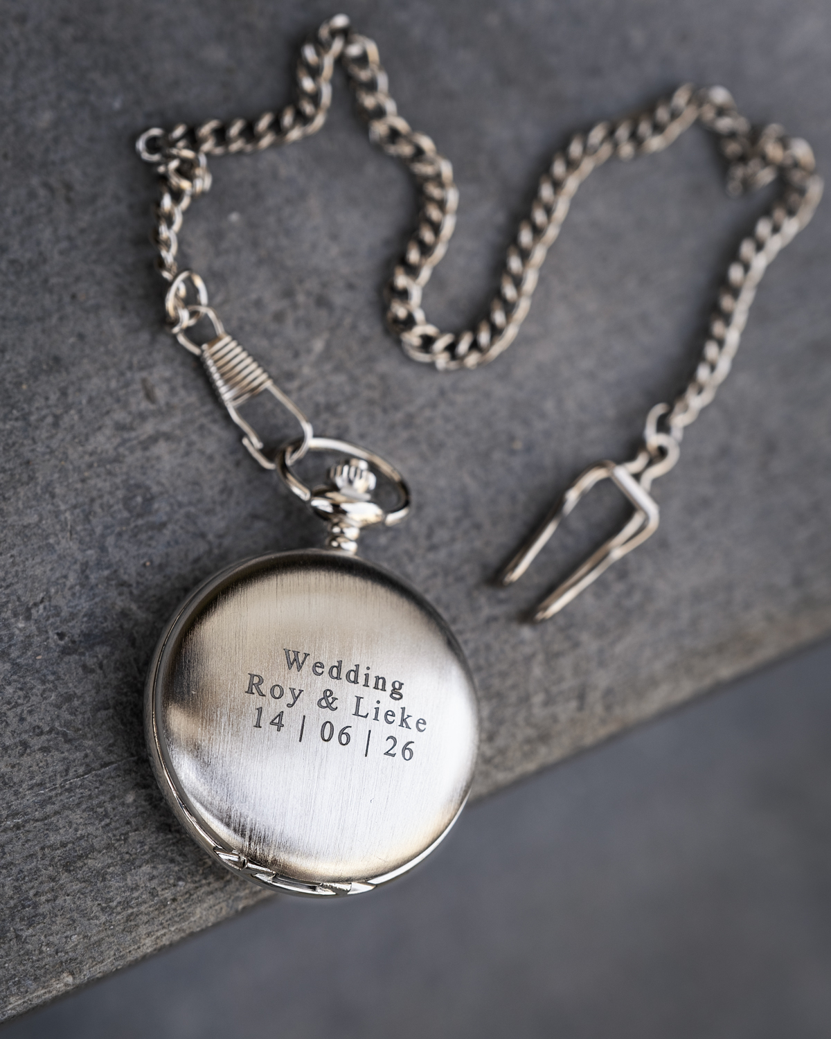 Pocket watch met gravering zilver