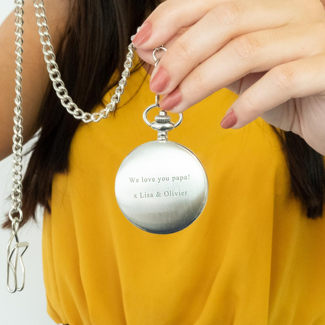Graveerbare pocket watch met tekst