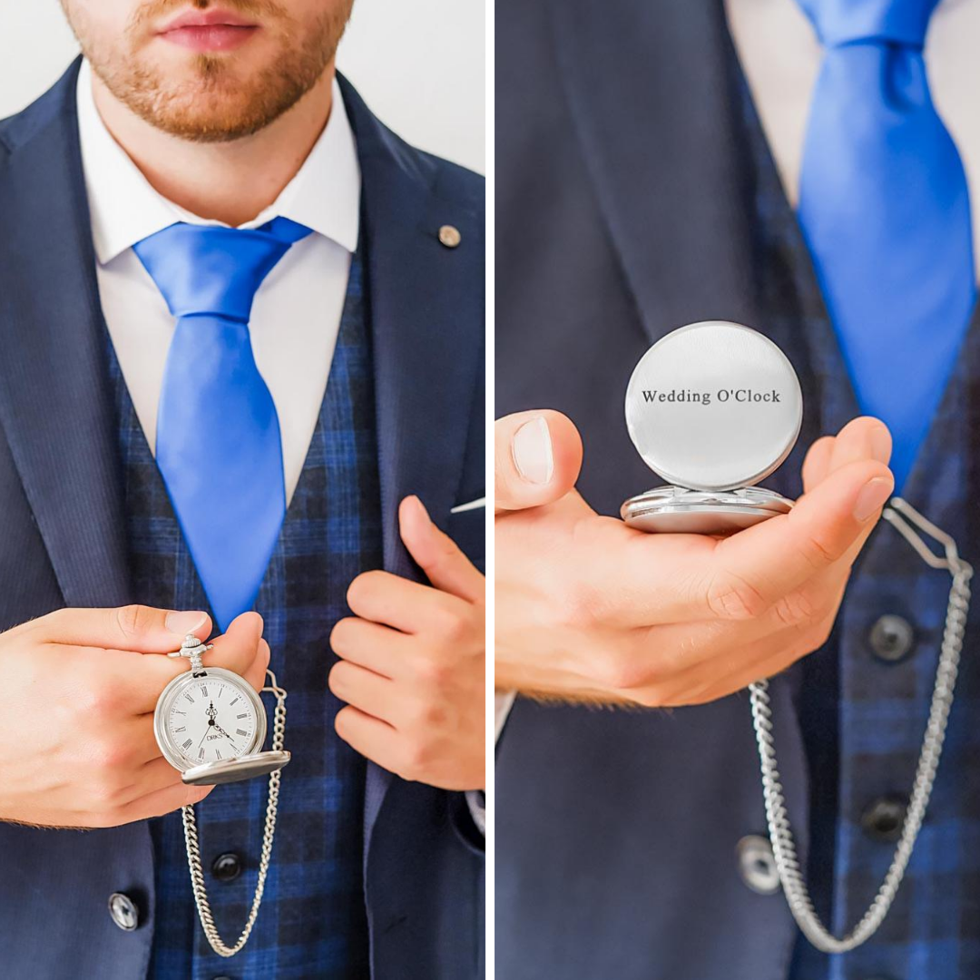 DRKS gegraveerde pocket watch voor de man