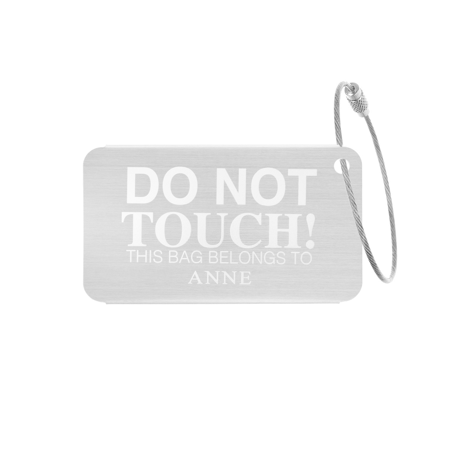Kofferlabel Met Quote & Naam zilver