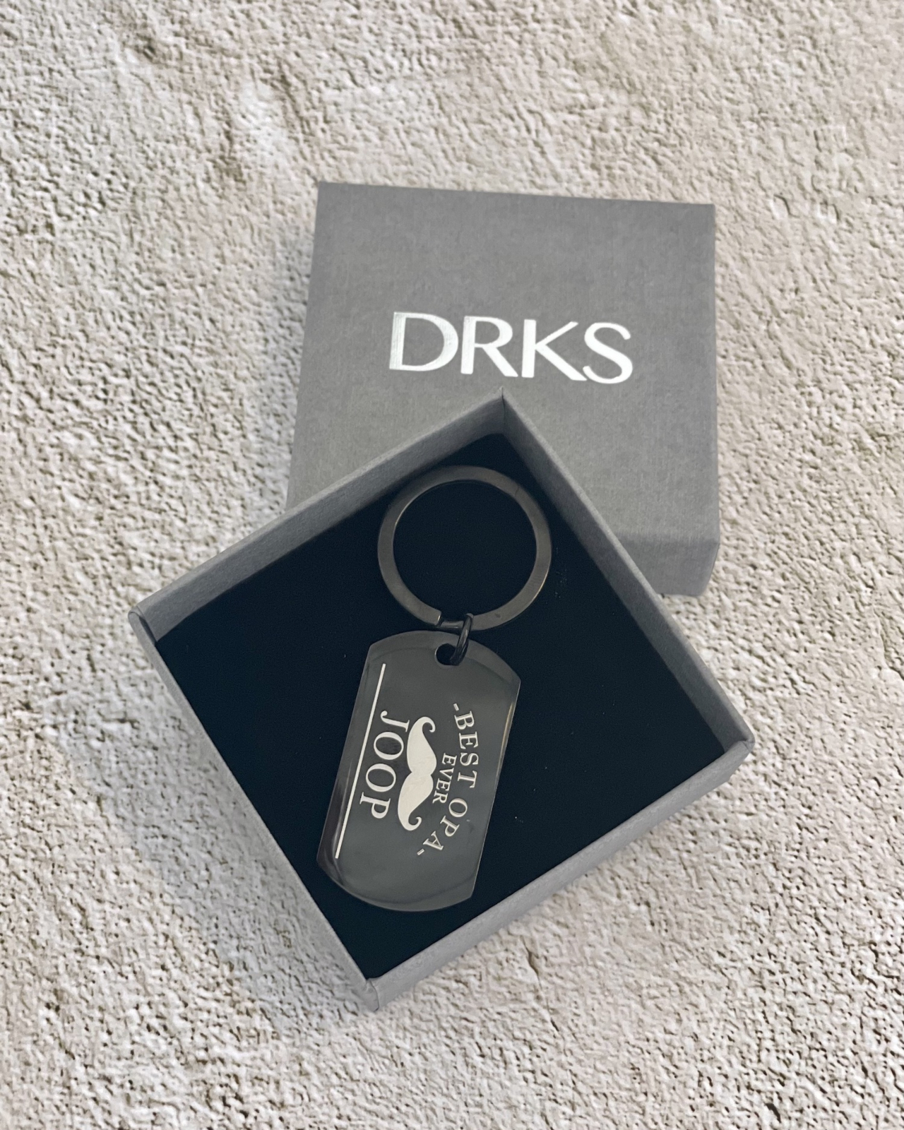 Zwarte sleutelhanger voor best opa ever