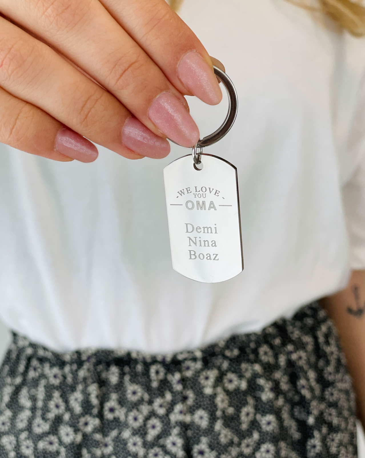 Sleutelhanger met gravering voor oma
