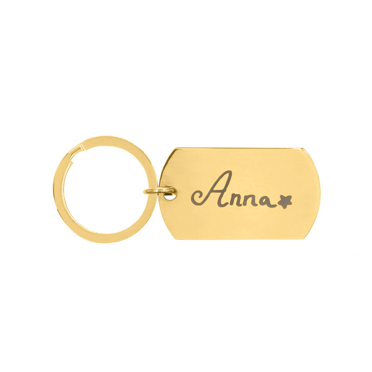 Sleutelhanger Met Tekening Goudkleurig