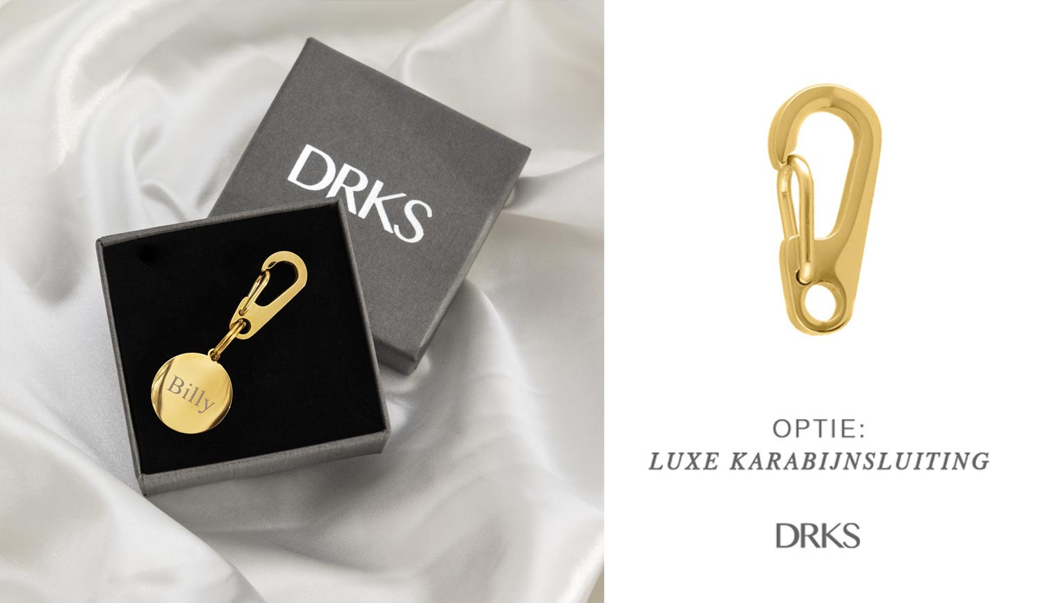 Optie karabijnsluiting hondenpenningen