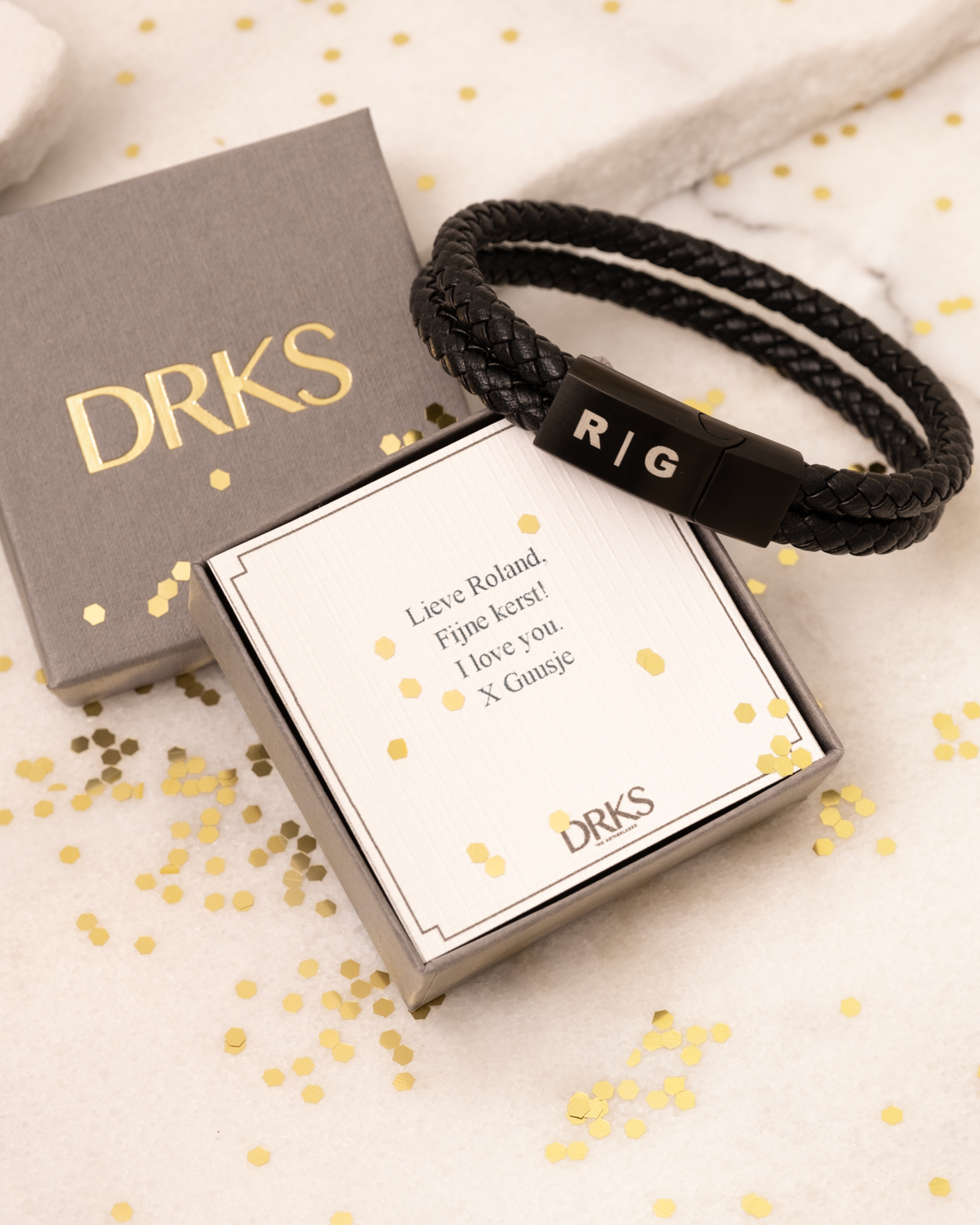 Heren armband met persoonlijke tekst
