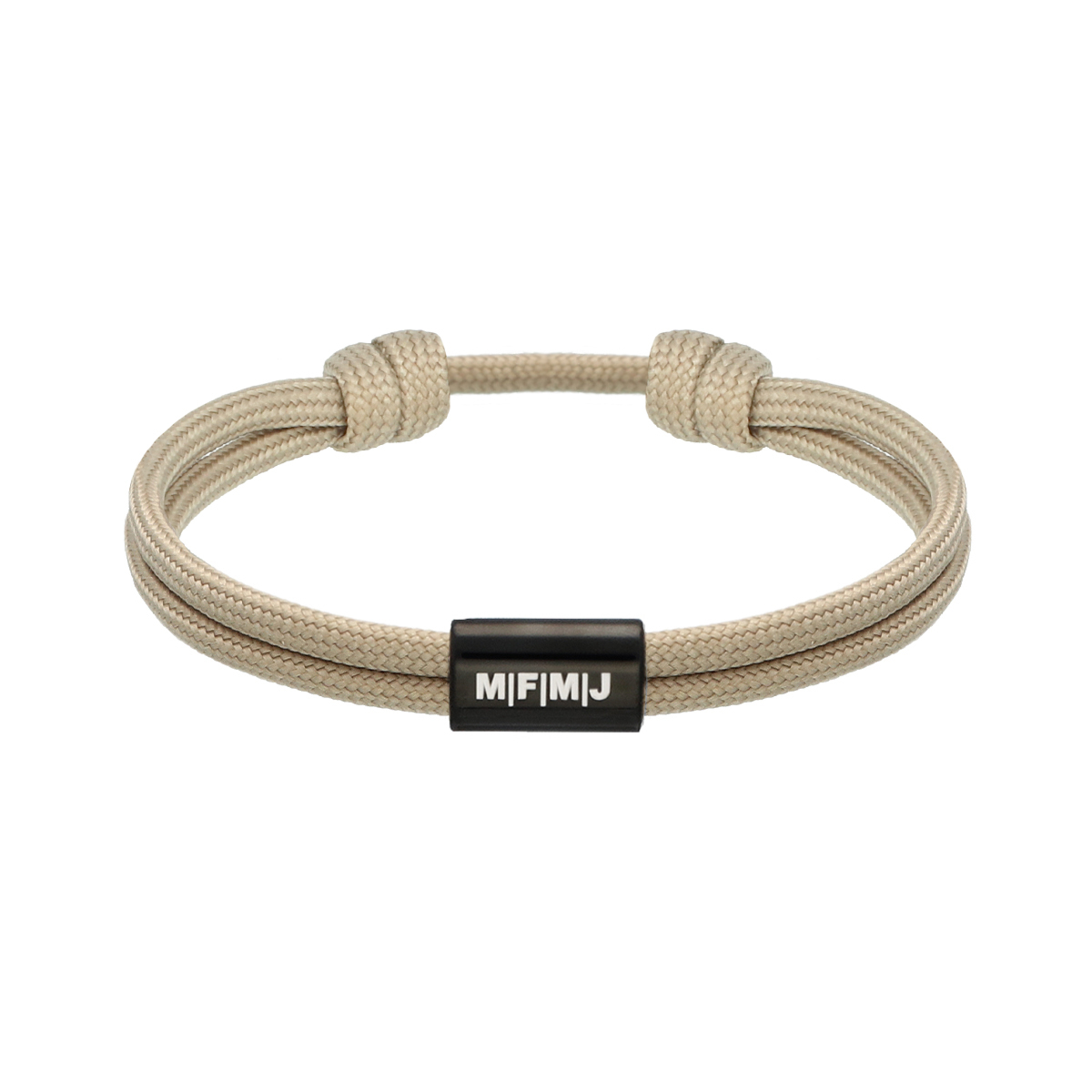 Naam armband heren beige